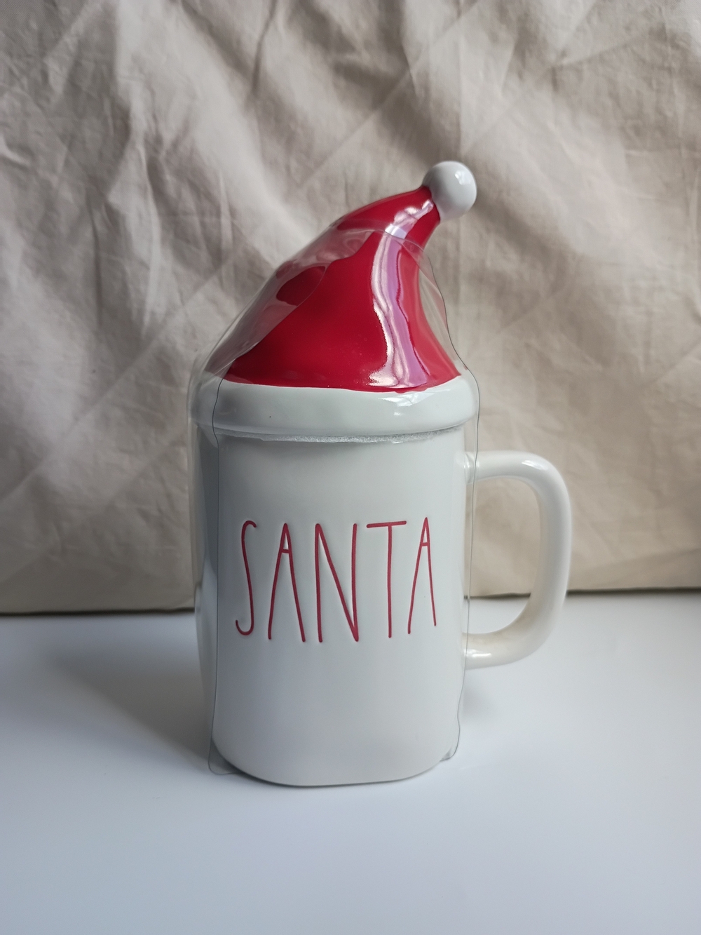Rae Dunn Red and White 'Santa' Ceramic Mug Lid